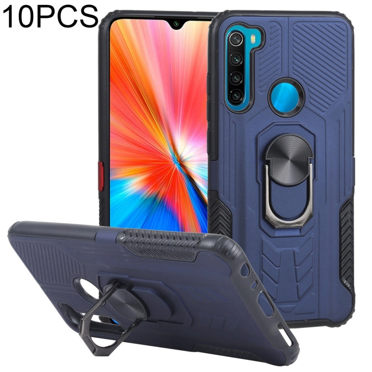 10 PCS Shield Armor PC+TPU Protective Case with 360 Degree Rotation Ring Holder For Xiaomi Redmi Note 8