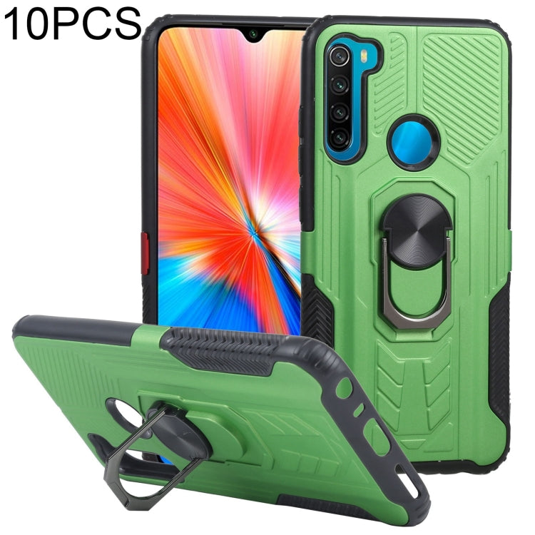 10 PCS Shield Armor PC+TPU Protective Case with 360 Degree Rotation Ring Holder For Xiaomi Redmi Note 8