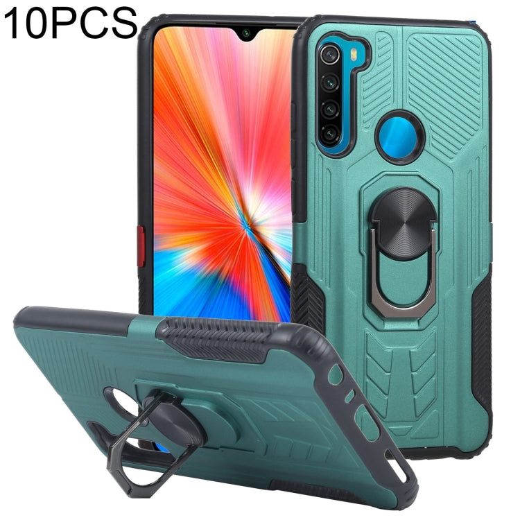10 PCS Shield Armor PC+TPU Protective Case with 360 Degree Rotation Ring Holder For Xiaomi Redmi Note 8