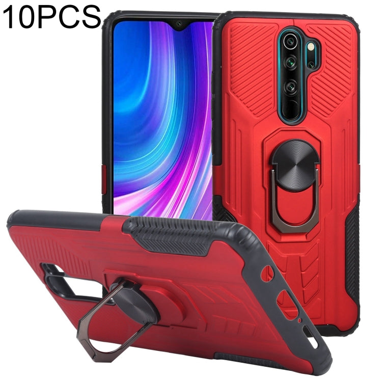 10 PCS Shield Armor PC+TPU Protective Case with 360 Degree Rotation Ring Holder For Xiaomi Redmi Note 8 Pro