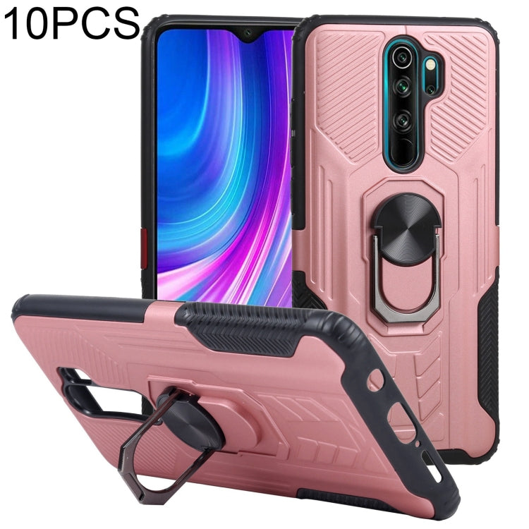 10 PCS Shield Armor PC+TPU Protective Case with 360 Degree Rotation Ring Holder For Xiaomi Redmi Note 8 Pro