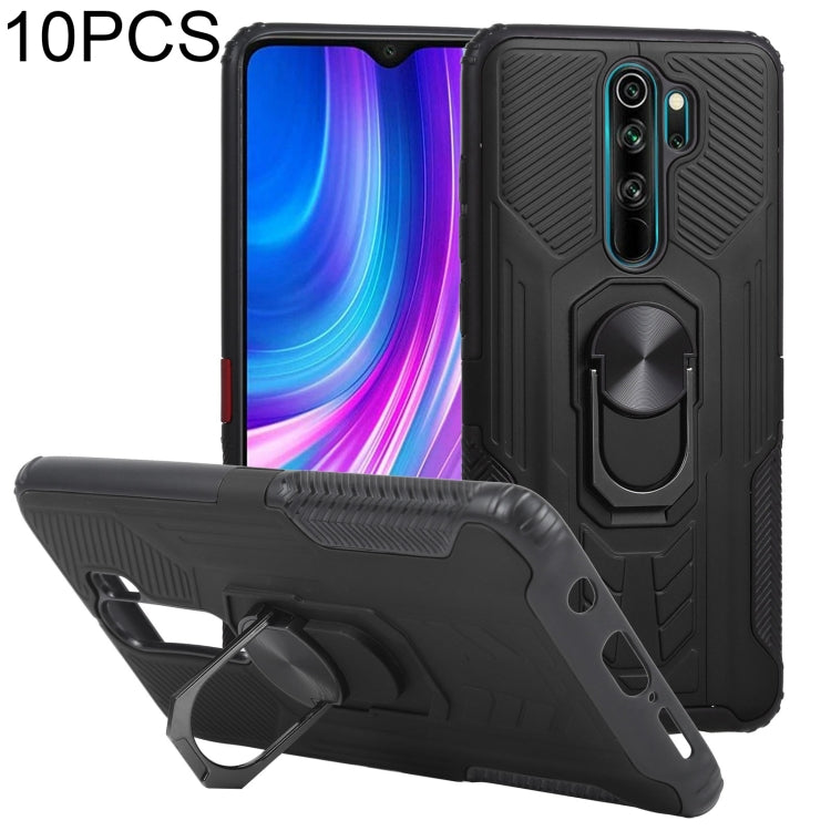 10 PCS Shield Armor PC+TPU Protective Case with 360 Degree Rotation Ring Holder For Xiaomi Redmi Note 8 Pro