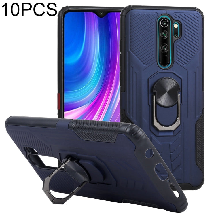 10 PCS Shield Armor PC+TPU Protective Case with 360 Degree Rotation Ring Holder For Xiaomi Redmi Note 8 Pro