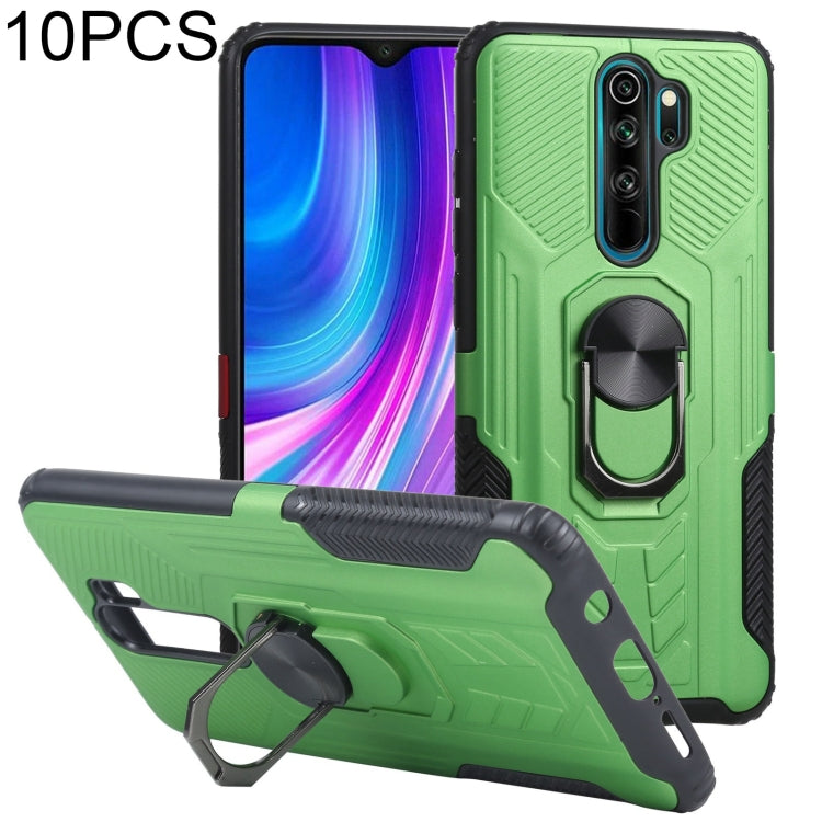 10 PCS Shield Armor PC+TPU Protective Case with 360 Degree Rotation Ring Holder For Xiaomi Redmi Note 8 Pro