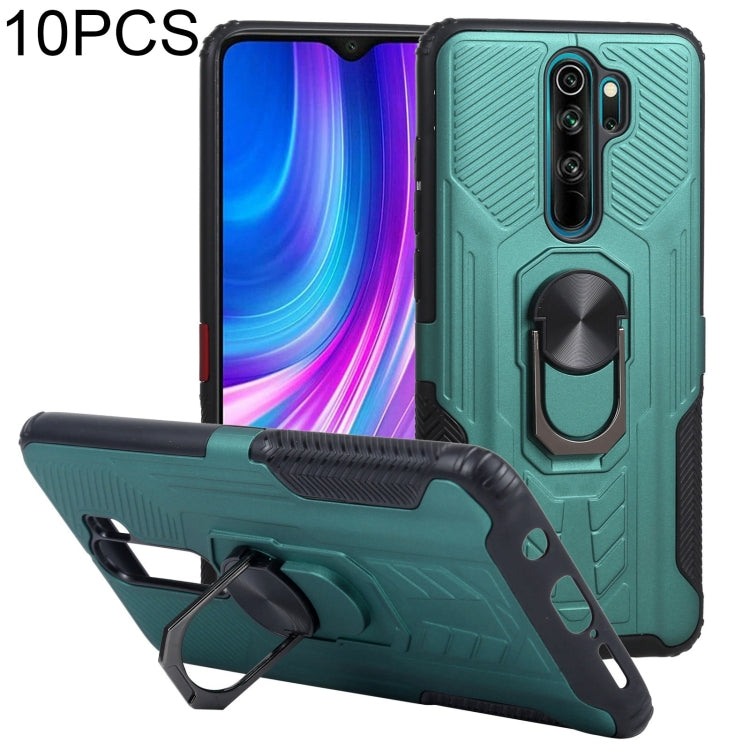 10 PCS Shield Armor PC+TPU Protective Case with 360 Degree Rotation Ring Holder For Xiaomi Redmi Note 8 Pro