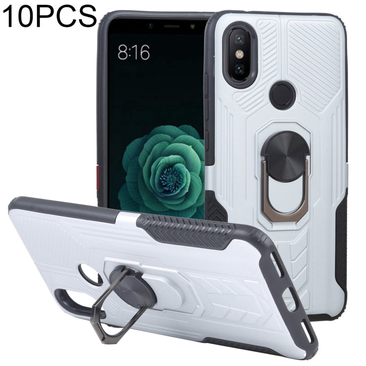 10 PCS Shield Armor PC+TPU Protective Case with 360 Degree Rotation Ring Holder For Xiaomi Mi 6X / A2