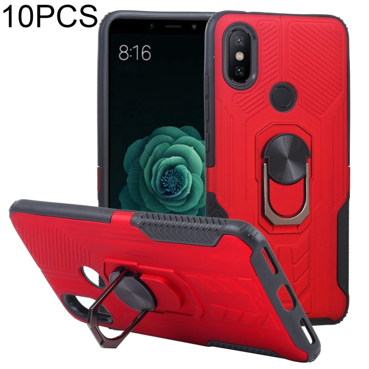 10 PCS Shield Armor PC+TPU Protective Case with 360 Degree Rotation Ring Holder For Xiaomi Mi 6X / A2