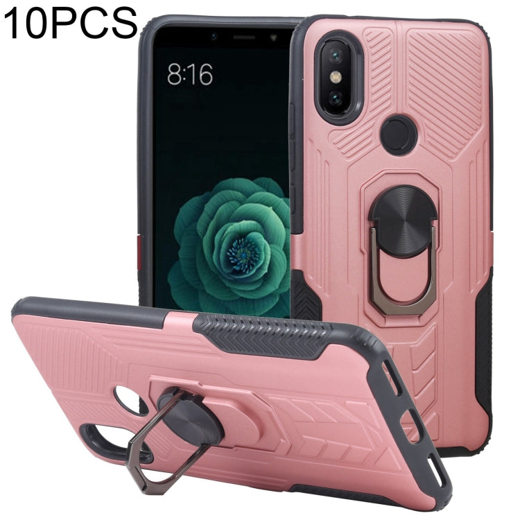 10 PCS Shield Armor PC+TPU Protective Case with 360 Degree Rotation Ring Holder For Xiaomi Mi 6X / A2