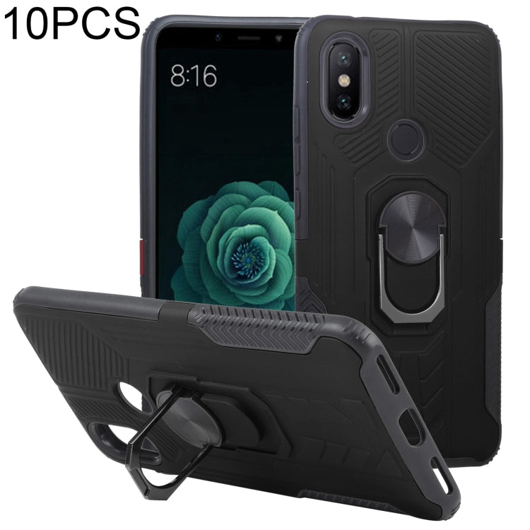 10 PCS Shield Armor PC+TPU Protective Case with 360 Degree Rotation Ring Holder For Xiaomi Mi 6X / A2