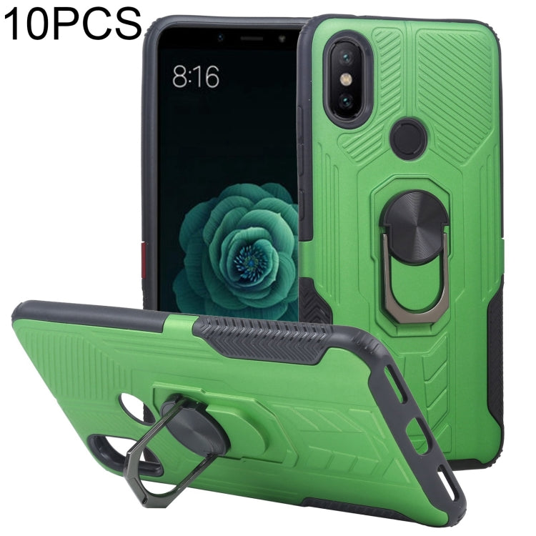 10 PCS Shield Armor PC+TPU Protective Case with 360 Degree Rotation Ring Holder For Xiaomi Mi 6X / A2