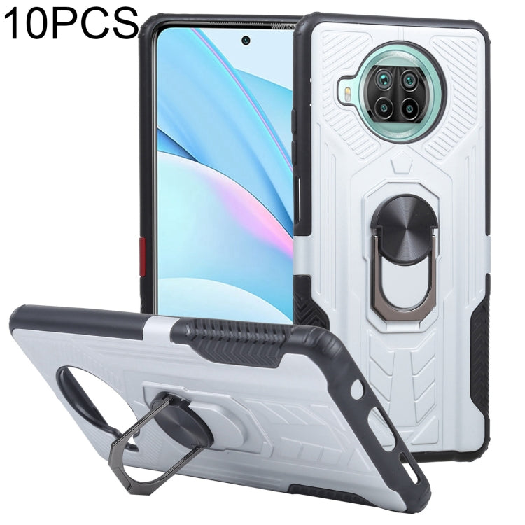 10 PCS Shield Armor PC+TPU Protective Case with 360 Degree Rotation Ring Holder For Xiaomi Mi 10T Lite 5G