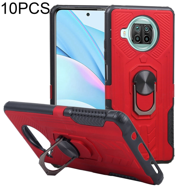 10 PCS Shield Armor PC+TPU Protective Case with 360 Degree Rotation Ring Holder For Xiaomi Mi 10T Lite 5G