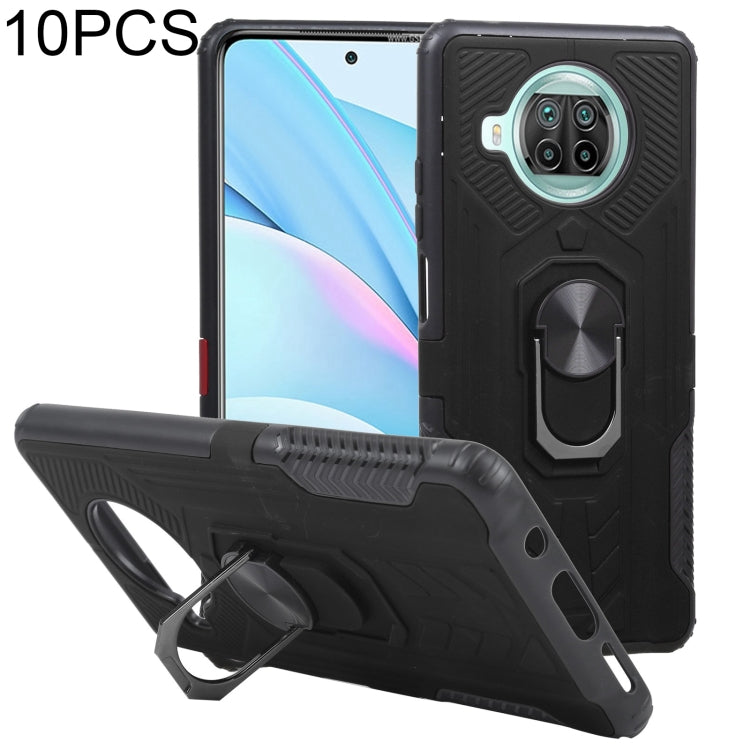 10 PCS Shield Armor PC+TPU Protective Case with 360 Degree Rotation Ring Holder For Xiaomi Mi 10T Lite 5G