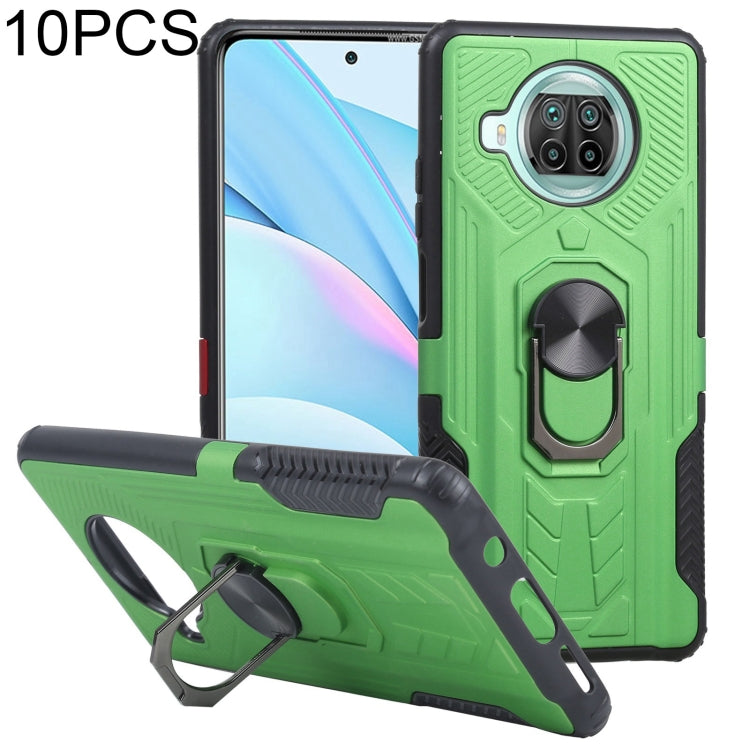 10 PCS Shield Armor PC+TPU Protective Case with 360 Degree Rotation Ring Holder For Xiaomi Mi 10T Lite 5G