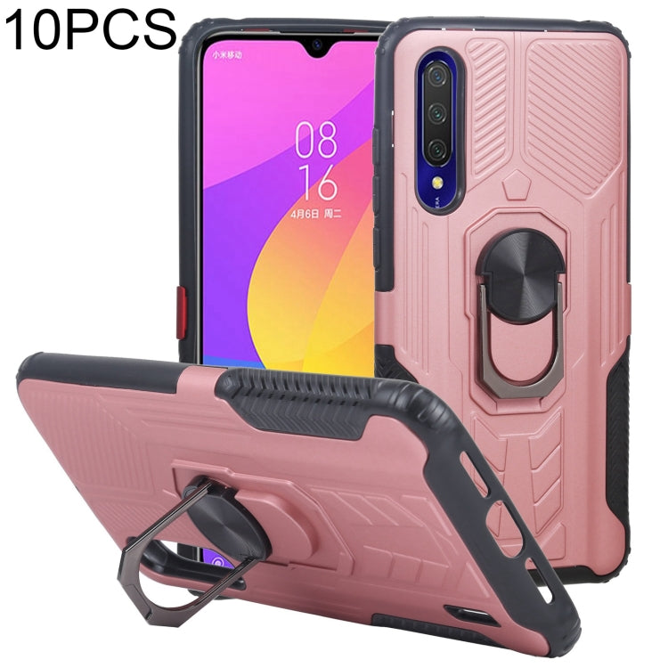10 PCS Shield Armor PC+TPU Protective Case with 360 Degree Rotation Ring Holder For Xiaomi Mi CC9