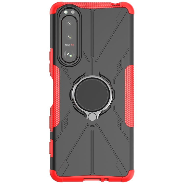 For Sony Xperia 5 III Armor Bear Shockproof PC + TPU Protective Case with Ring Holder