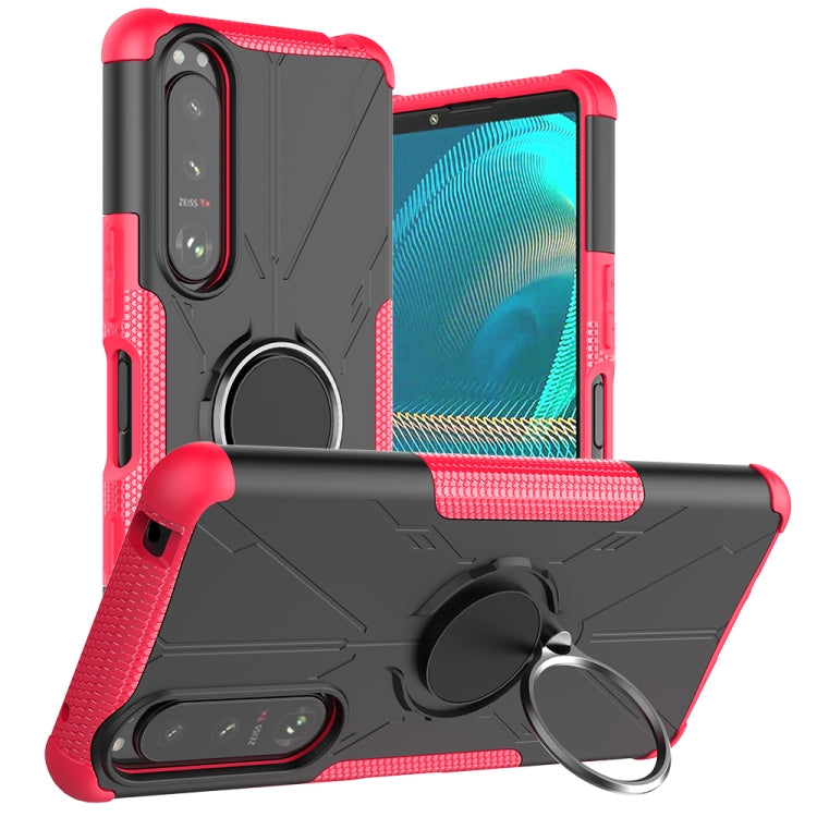 For Sony Xperia 5 III Armor Bear Shockproof PC + TPU Protective Case with Ring Holder
