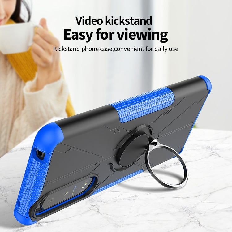 For Sony Xperia 5 III Armor Bear Shockproof PC + TPU Protective Case with Ring Holder