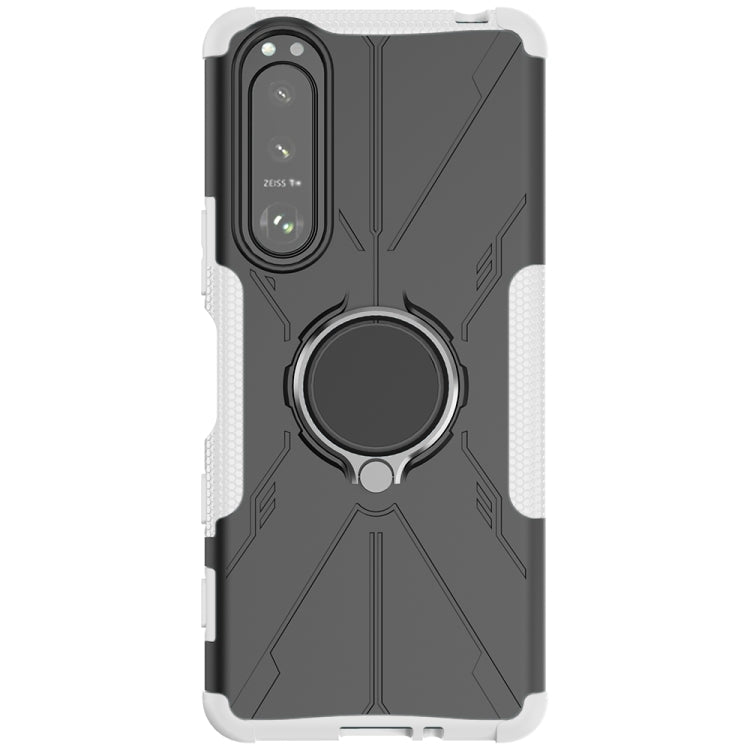 For Sony Xperia 5 III Armor Bear Shockproof PC + TPU Protective Case with Ring Holder