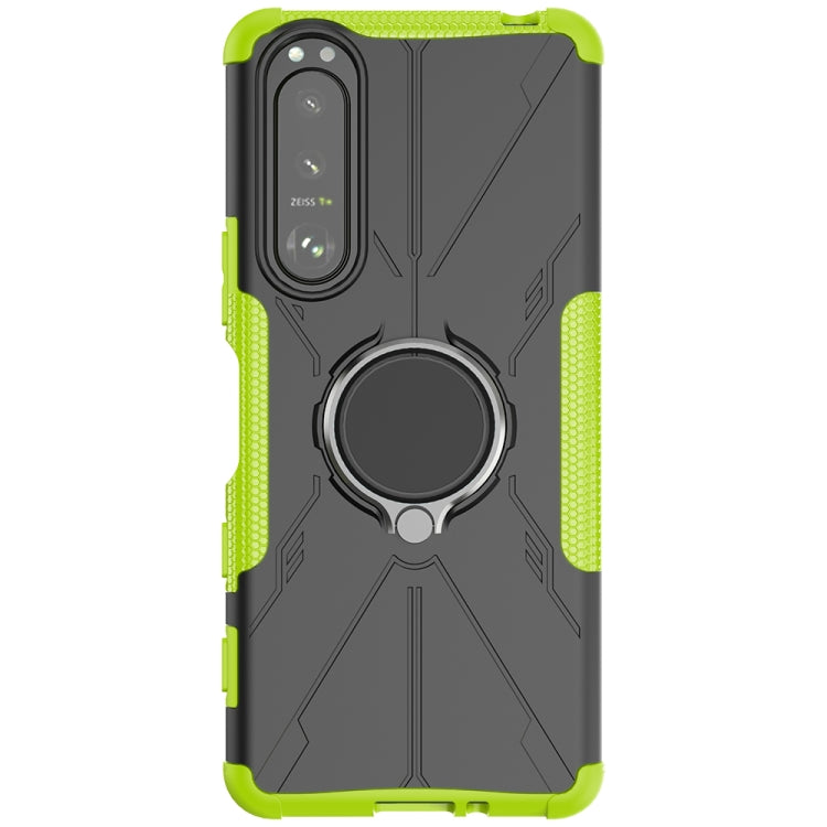 For Sony Xperia 5 III Armor Bear Shockproof PC + TPU Protective Case with Ring Holder