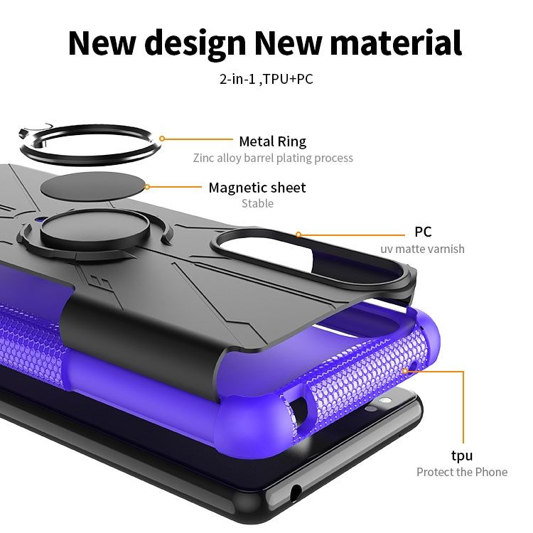 For Sony Xperia 5 III Armor Bear Shockproof PC + TPU Protective Case with Ring Holder