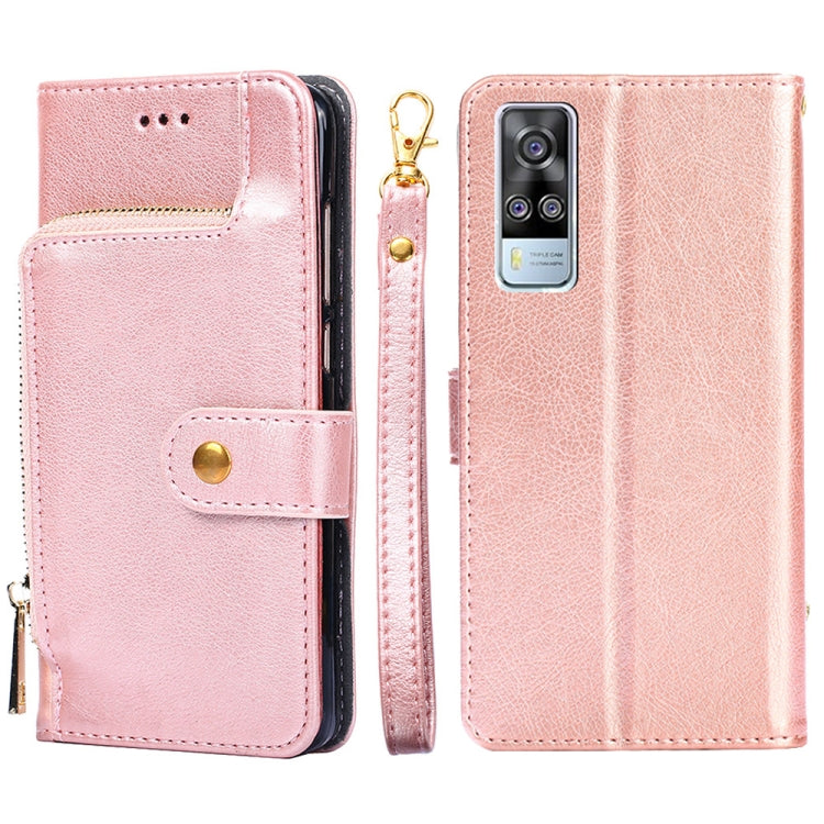 For vivo Y51 2020 4G Zipper Bag PU + TPU Horizontal Flip Leather Case with Holder & Card Slot & Wallet & Lanyard