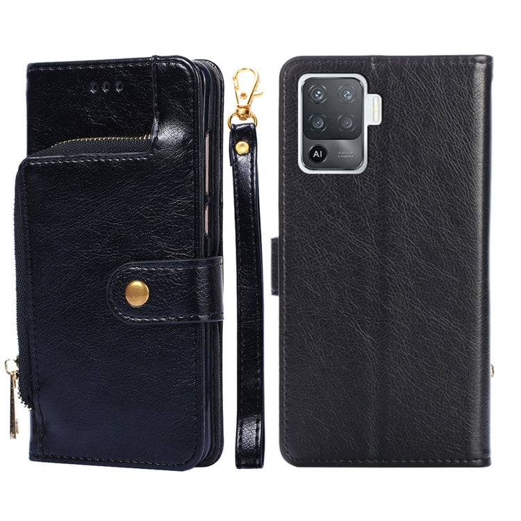 For OPPO A94 / F19 Pro Zipper Bag PU + TPU Horizontal Flip Leather Case with Holder & Card Slot & Wallet & Lanyard
