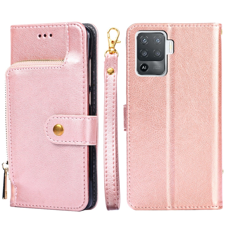 For OPPO A94 / F19 Pro Zipper Bag PU + TPU Horizontal Flip Leather Case with Holder & Card Slot & Wallet & Lanyard