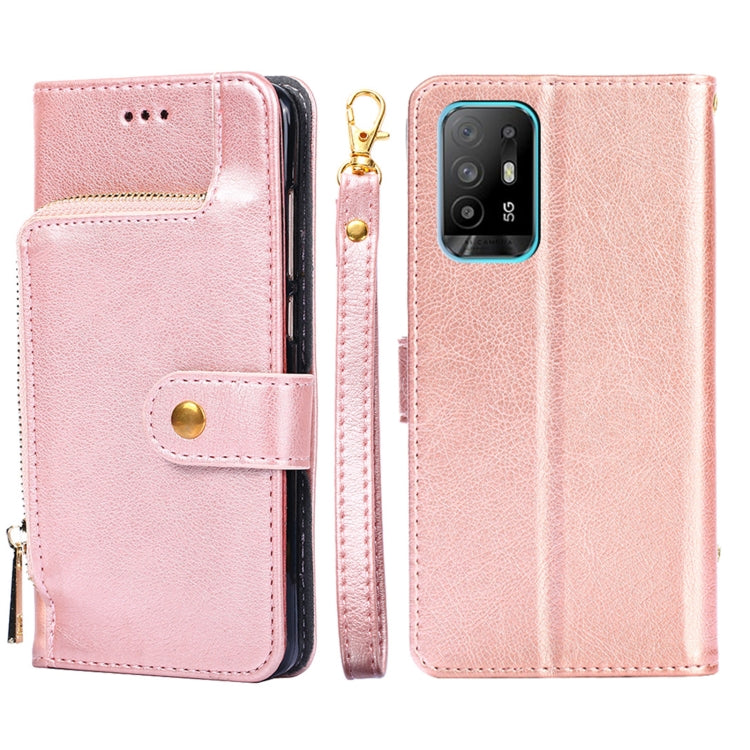 For OPPO A94 5G / F19 Pro+ 5G Zipper Bag PU + TPU Horizontal Flip Leather Case with Holder & Card Slot & Wallet & Lanyard