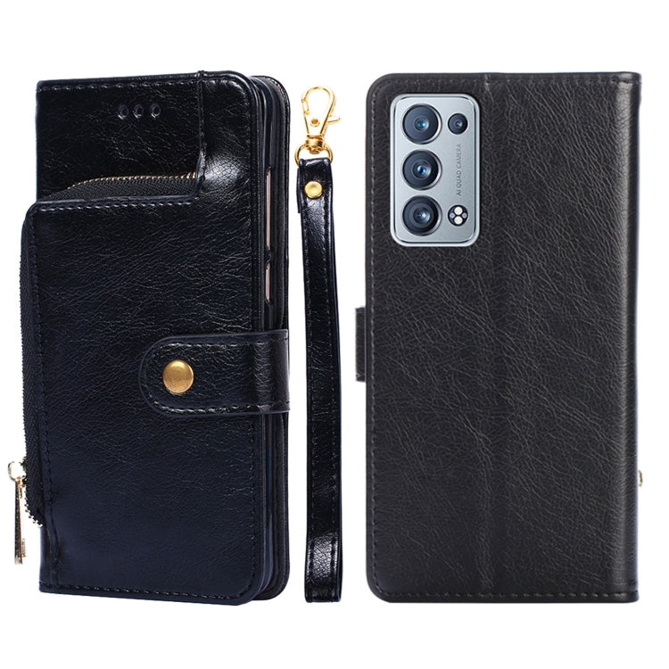 For OPPO Reno6 Pro+ 5G Zipper Bag PU + TPU Horizontal Flip Leather Case with Holder & Card Slot & Wallet & Lanyard