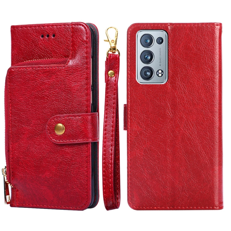 For OPPO Reno6 Pro+ 5G Zipper Bag PU + TPU Horizontal Flip Leather Case with Holder & Card Slot & Wallet & Lanyard
