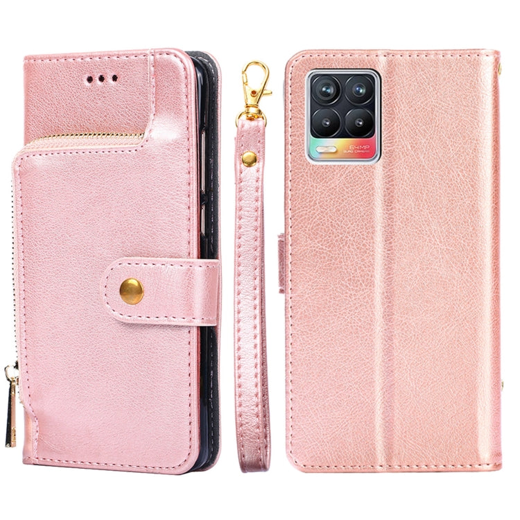 For Realme 8 / 8 Pro Zipper Bag PU + TPU Horizontal Flip Leather Case with Holder & Card Slot & Wallet & Lanyard