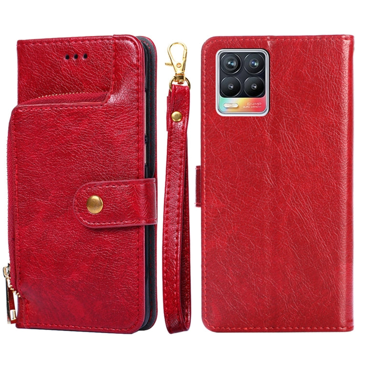 For Realme GT 5G Zipper Bag PU + TPU Horizontal Flip Leather Case with Holder & Card Slot & Wallet & Lanyard
