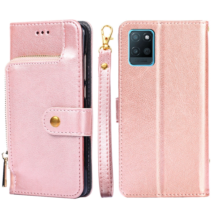 For Realme V11 5G Zipper Bag PU + TPU Horizontal Flip Leather Case with Holder & Card Slot & Wallet & Lanyard