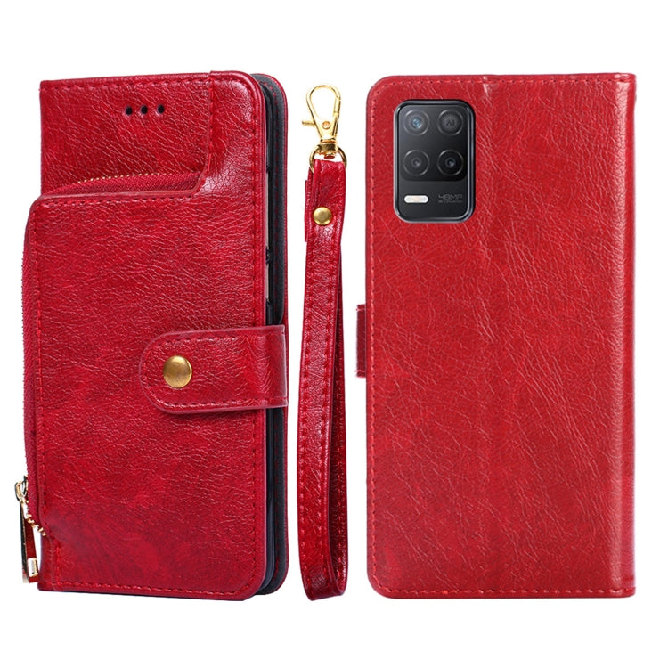 For Realme V13 5G Zipper Bag PU + TPU Horizontal Flip Leather Case with Holder & Card Slot & Wallet & Lanyard