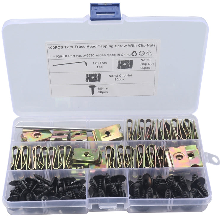 A5530 100 PCS M5x16 Mudguard Screws with Clip Nut / Wrench N90775001 N90648702 for Audi