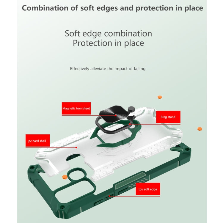 Matte TPU + PC Magnetic Shockproof Case with Ring Holder For vivo Y50