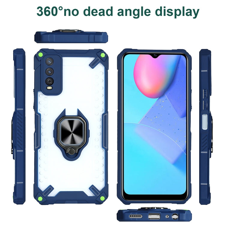 Matte TPU + PC Magnetic Shockproof Case with Ring Holder For vivo Y12s