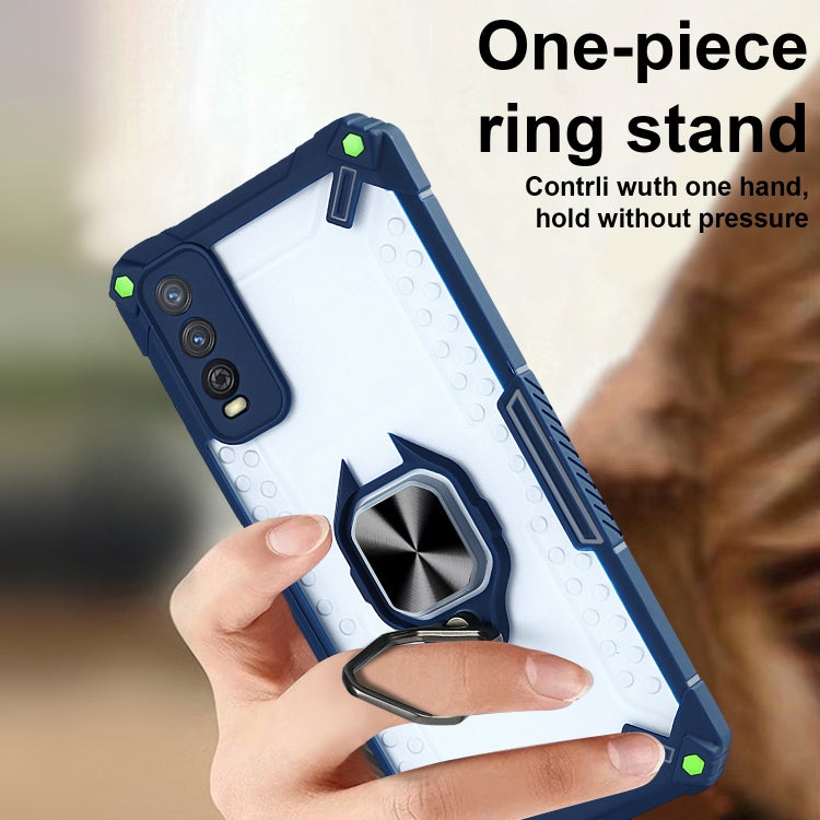 Matte TPU + PC Magnetic Shockproof Case with Ring Holder For vivo Y12s