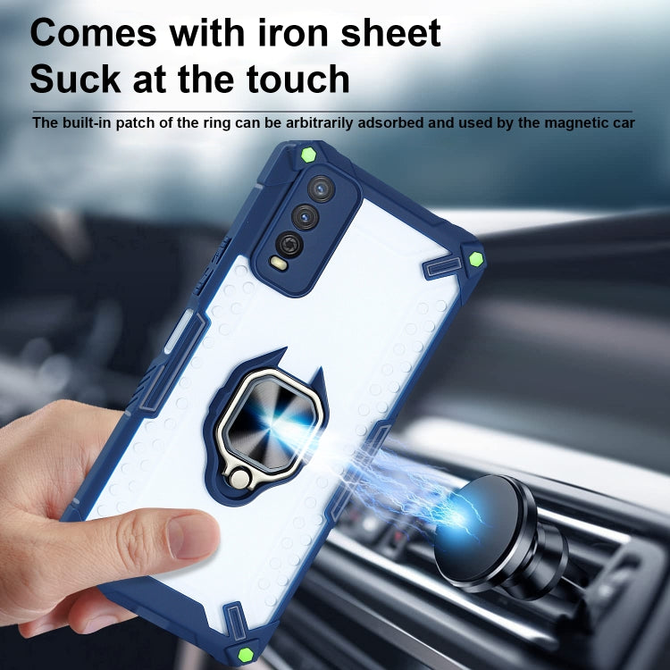 Matte TPU + PC Magnetic Shockproof Case with Ring Holder For vivo Y12s