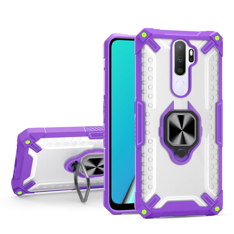 Matte TPU + PC Magnetic Shockproof Case with Ring Holder For OPPO A9 2020