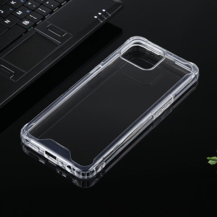 For OPPO Reno4 Lite / F17 Pro Four-corner Shockproof Transparent TPU + PC Protective Case