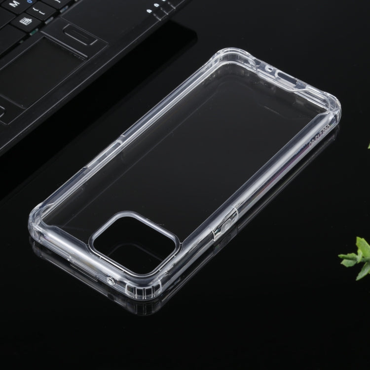 For OPPO Reno4 Lite / F17 Pro Four-corner Shockproof Transparent TPU + PC Protective Case