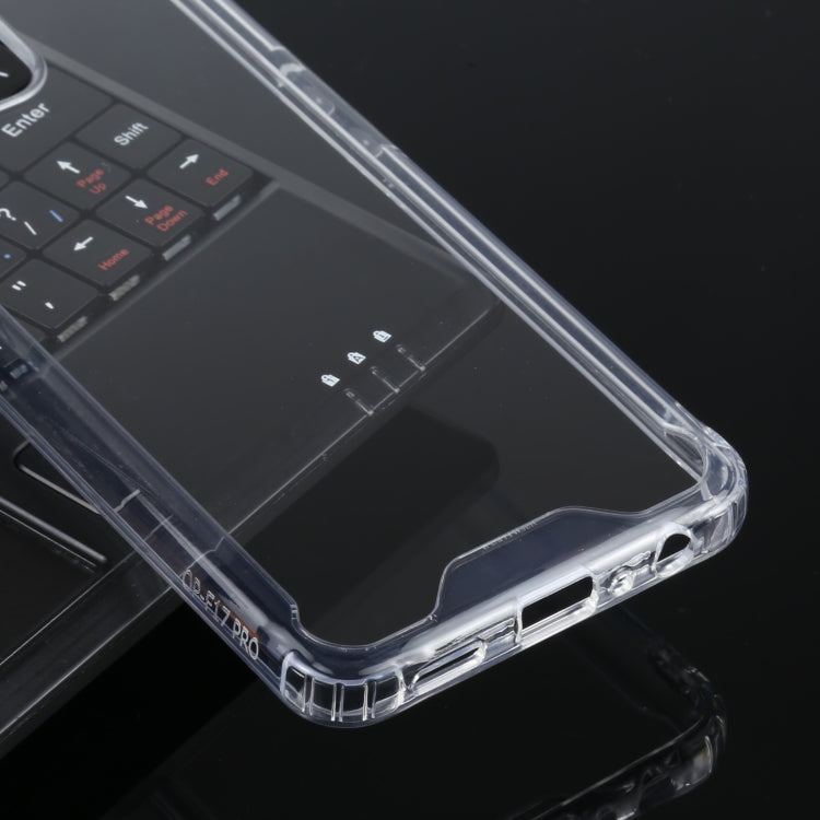 For OPPO Reno4 Lite / F17 Pro Four-corner Shockproof Transparent TPU + PC Protective Case
