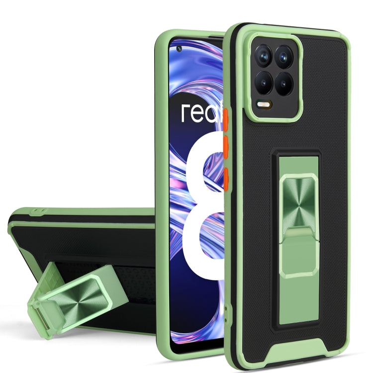 For OPPO Realme 8 / 8 Pro Dual-color Skin Feel TPU + PC Magnetic Shockproof Case with Invisible Holder