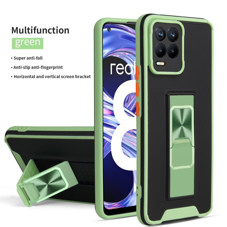 For OPPO Realme 8 / 8 Pro Dual-color Skin Feel TPU + PC Magnetic Shockproof Case with Invisible Holder