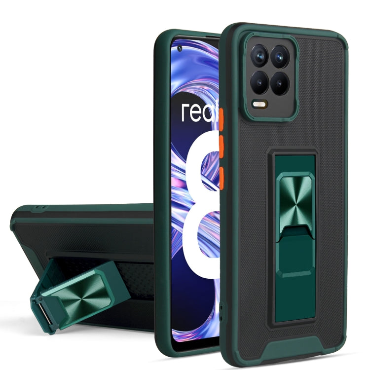 For OPPO Realme 8 / 8 Pro Dual-color Skin Feel TPU + PC Magnetic Shockproof Case with Invisible Holder
