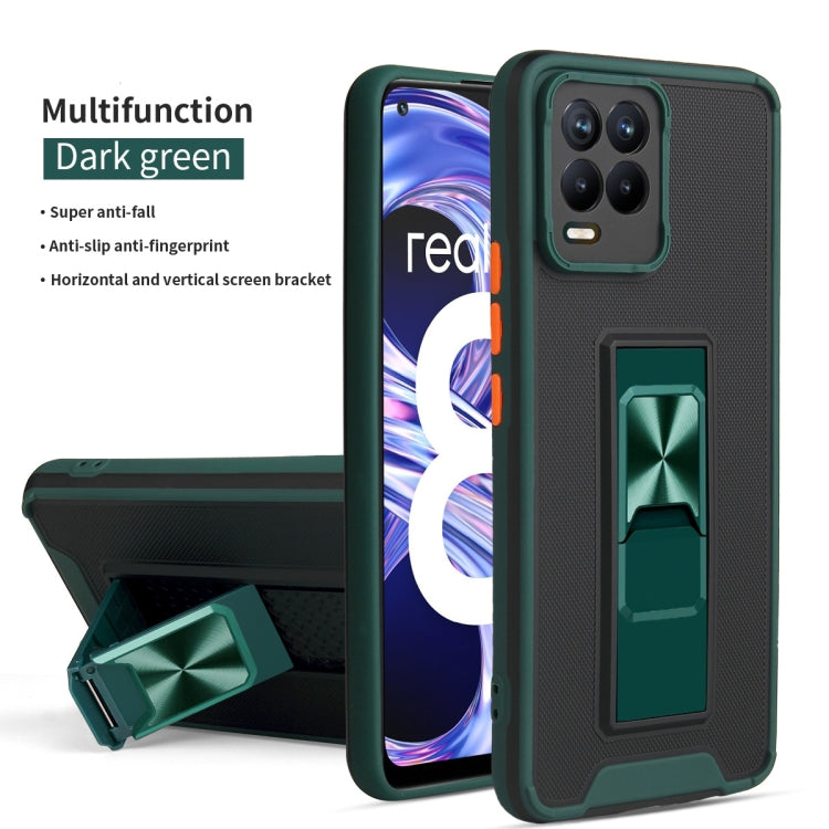 For OPPO Realme 8 / 8 Pro Dual-color Skin Feel TPU + PC Magnetic Shockproof Case with Invisible Holder