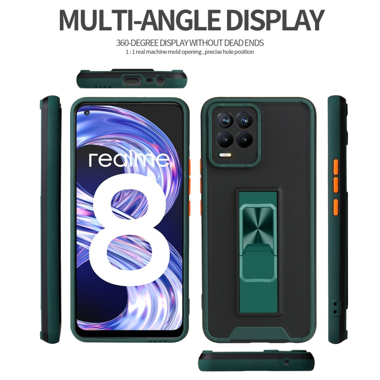 For OPPO Realme 8 / 8 Pro Dual-color Skin Feel TPU + PC Magnetic Shockproof Case with Invisible Holder