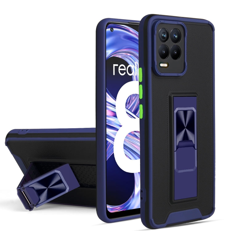 For OPPO Realme 8 / 8 Pro Dual-color Skin Feel TPU + PC Magnetic Shockproof Case with Invisible Holder